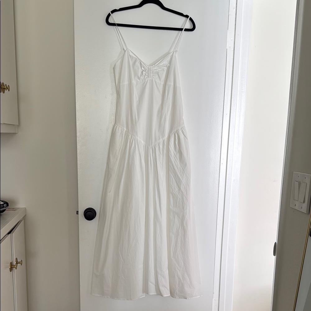 Zara White Spaghetti Strap Sundress Midi